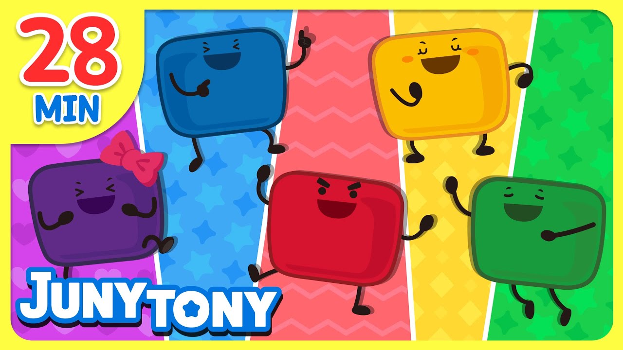 🌈Five Marshmallows Friends Compilation | +Color Monster, Dinosaur | Color Songs for Kids | JunyTony 🌈Five Marshmallows Friends Compilation | +Color Monster, Dinosaur | Color Songs for Kids | JunyTony