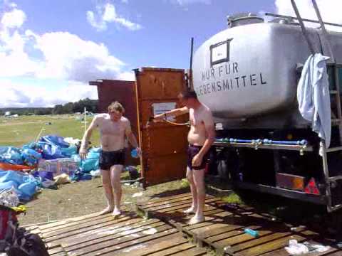 Trevor & Steve. Showering after Nature One 2008