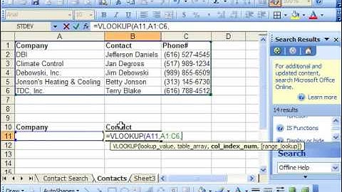 Excel 2003 Tutorial Lookup Functions Microsoft Training Lesson 30.2