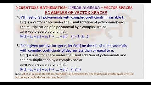 Polynomial Space, Function Space, D Creations Mathematics, Examples of Vector Spaces -2, Maths, real