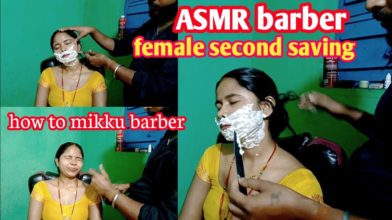 ASMR barber full saving  | ledy  barber shop By mikku barber | how to indian barber shop #love #asmr