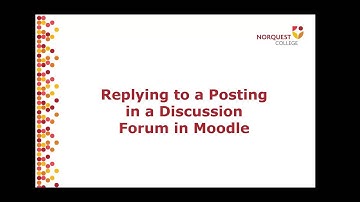 Replying to a Posting in a Discussion Forum in Moodle