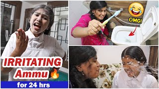 **Ammu got EXTREMELY ANGRY** Irritating Ammu for 24 hrs || Ammu Times ||