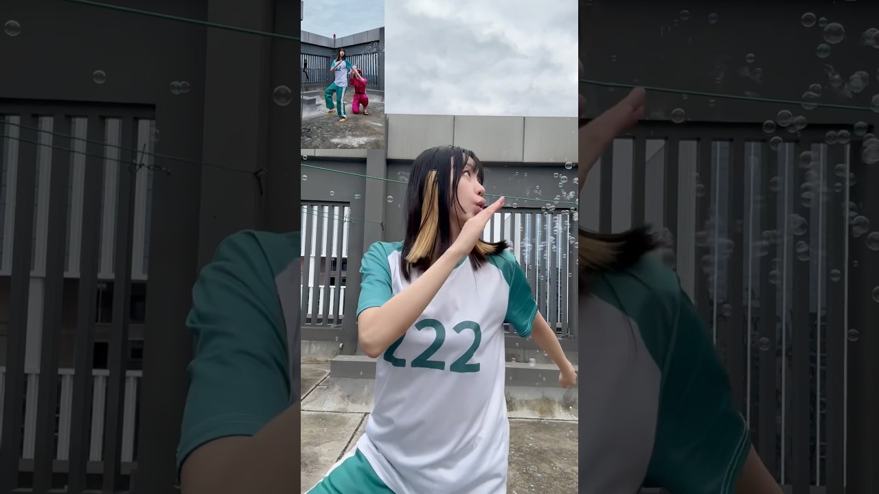 Mouth bubble🫧#behindthescenes #dance #couple #funny #squidgame #cosplay #player222
