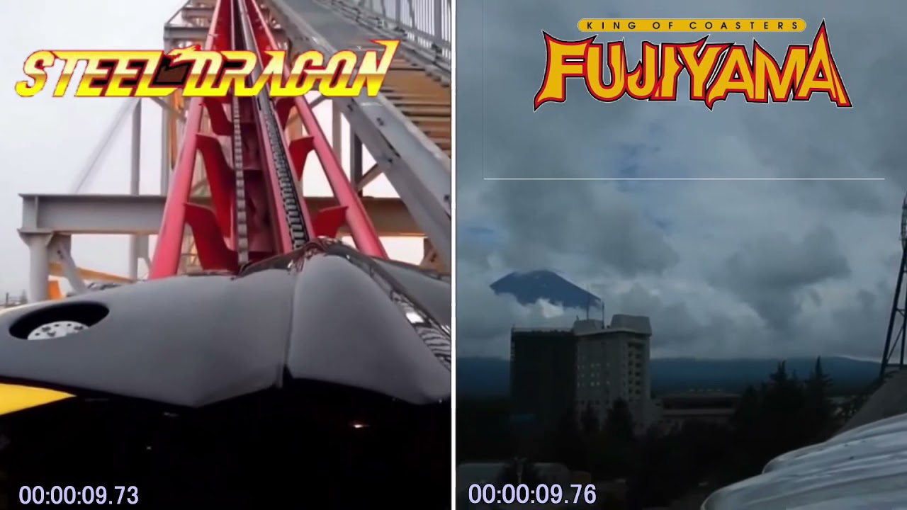スチールドラゴン2000とFUJIYAMAはどちらが怖いのか。 - YouTube