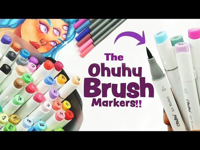 Ohuhu Brush Markers vs Copic Brush marker- Ohuhu 48 Set Alcohol Based Ink 