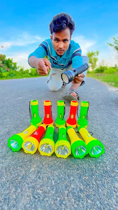 Big size torch and electronic LED flashlight 🔦unboxing & testing￼￼