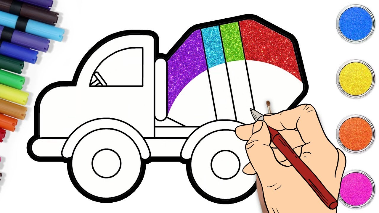 How To Draw Easy Mixer Truck Easy Drawing For Kids