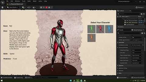 Demonstrating the Character Selection Menu from Unreal Engine Marketplace!