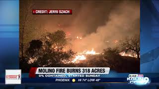 A fire continued to rage on mount lemmon monday