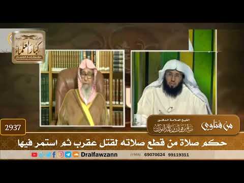[2937] حكم صلاة من قطع صلاته لقتل عقرب ثم استمر فيها - صالح الفوزان