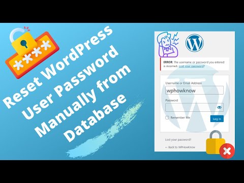 How to Reset WordPress Password from Database | phpmyadmin