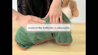 Super Absorbent Pet Adjustable Bathrobe