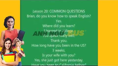 Lesson 20 Common Question |Small Talks | Anh Ngữ BUS