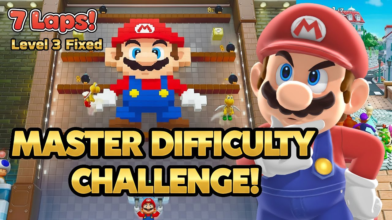 Super Mario Party Jamboree Koopathlon Mario Gameplay 7 Laps CPU Master Level 3 Fixed