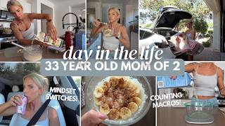 DAY IN THE LIFE OF A MOM OF 2 / what I eat, tracking macros, cutting body fat & tips to LOCK IN!