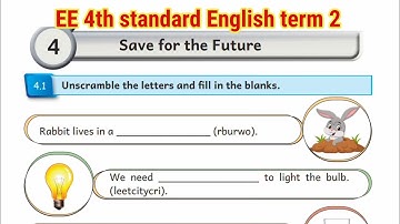 EE 4th standard English term 2 workbook answers unit 4 save for the future