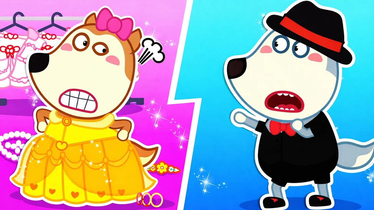 Ropa de hombre y ropa de mujer🤔¿Cuáles son las prendas más fáciles de usar? | Wolfoo 2D en español