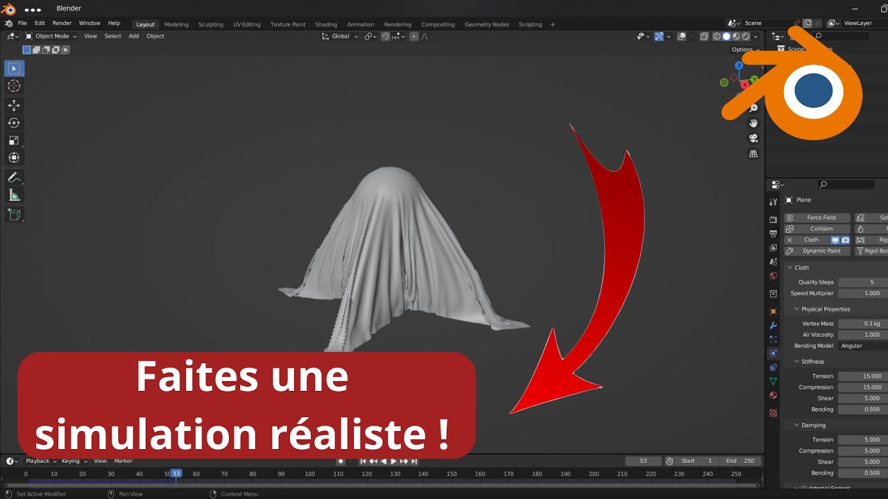 Simulation de tissu pour les débutants avec Blender - YouTube