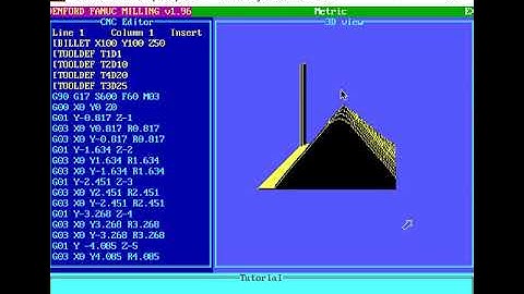 Cone milling using DOSBOX FanucM