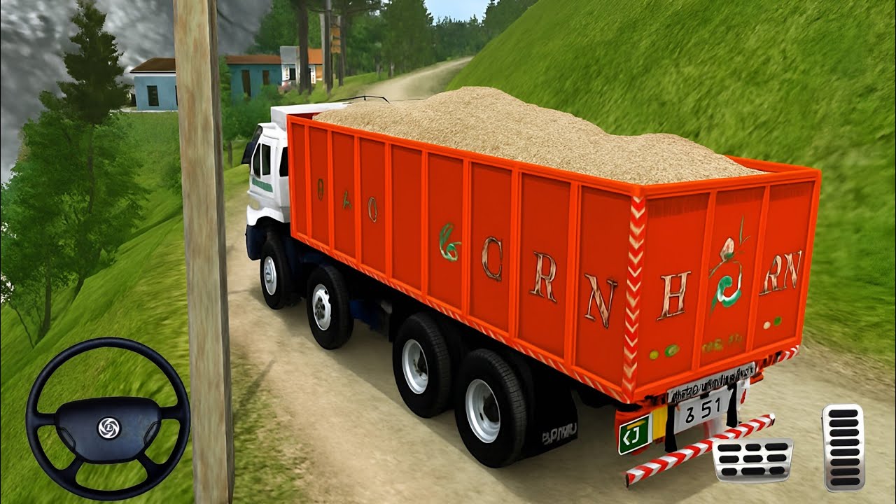 Heavy Off-Road Truck Driving | Sand Transport Trailer | Mountain Hill Road Gameplay