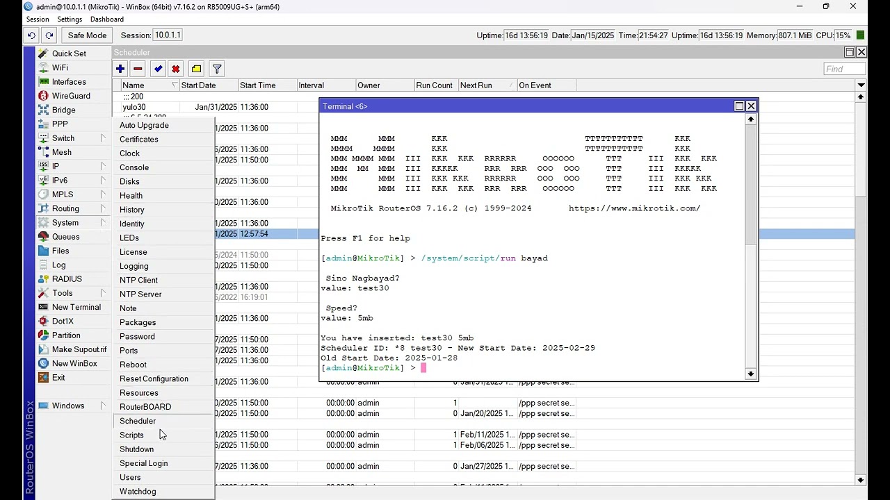Mikrotik Script for free, automatic payment of your PPPOE client , useful if no raidius server