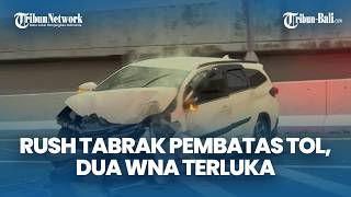 Toyota Rush Crashes into Bali Mandara Toll Barrier, Driver and Two Foreigners Injured