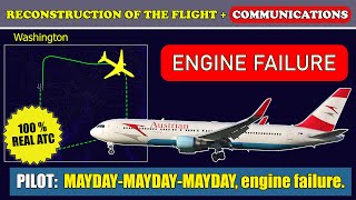 MAYDAY. Engine failure. Emergency return | Austrian Airlines Boeing 767-300 | Washington Dulles, ATC