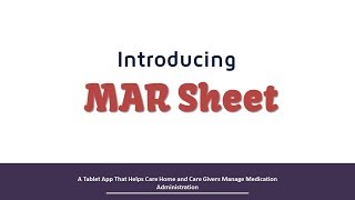 MAR Sheet Tablet App Prototype Overview Designed in Axure RP 7 0