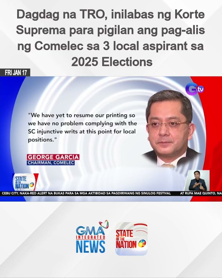 Dagdag na TRO, inilabas ng Korte Suprema para pigilan ang pag-alis ng Comelec sa 3 local... | SONA
