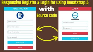 responsive registration and login form using bootstrap5 | Bootstrap5 tutorial