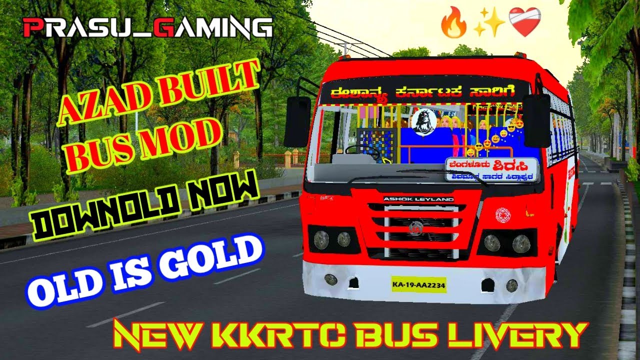 KKRTC BUS LIVERY || FOR AZAD BUILT BUS MOD || RELESED || OLD IS GOLD ...
