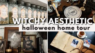 HALLOWEEN HOME TOUR 2023 | NonScary Witchy Aesthetic | Dark Academia + Spooky Dollhouse Walkthrough