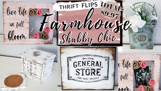 Farmhouse & Shabby Chic Styled Thrift Flips | Trash to Treasure | Goodwill Makeovers | $10 & Under