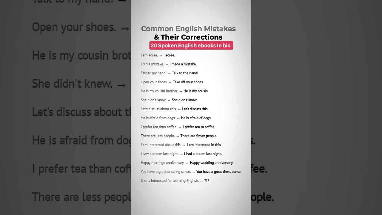 15 Common English Mistakes and How to Fix Them | Speak Correctly!