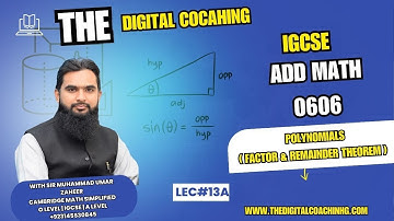 lec 13 ( part 2 ) | Polynomials ( Factor & Remainder Theorem ) | Add Math | The Digital Coaching