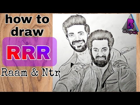 RRR Ram & Ntr art with charcoal pencil ️..how to draw rrr sketch - YouTube