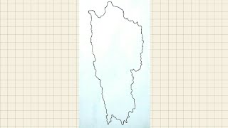 Mizoram Map Outline / Easy tricks to Draw a Map.