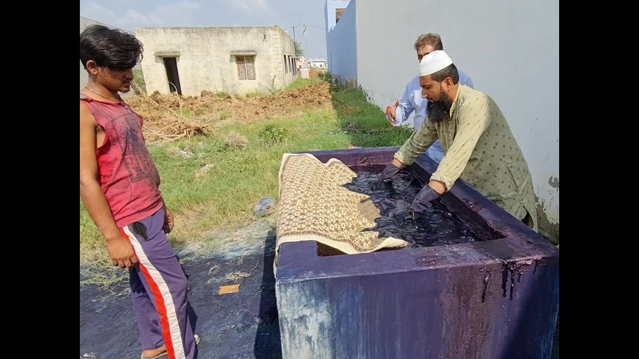 アジュラック染めの工程 ー インディゴ染め