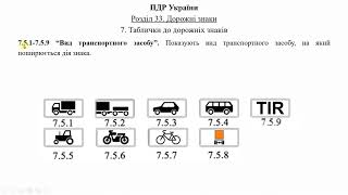 Розділ 33 ПДР. Дорожні знаки (7). Таблички до дорожніх знаків