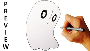 Pk How to draw Napstablook from Undertale easy step by step drawing lesson preview