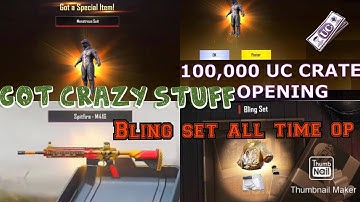100000 uc Crate opening | got crazy stuff | best crate opening of all time