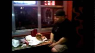 Eating the 12-patty OMFG burger twice at Lindy's on Fourth (2 of 2)