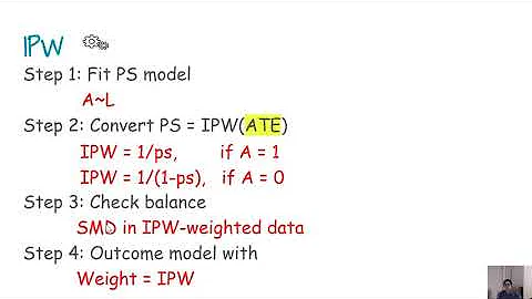 Propensity score weighting using inverse probability of weighting (IPW) for ATT and ATE