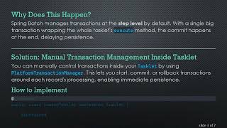 How to Persist Data Record-by-Record in a Spring Batch Tasklet Job