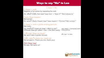 Ways to say "No" in Lao