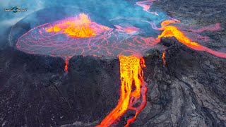 HUGE LAVAFALLS ARE SPILLING FROM THE VOLCANO!CINEMATIC VERSION Iceland Volcano Eruption-18 Aug, 2021