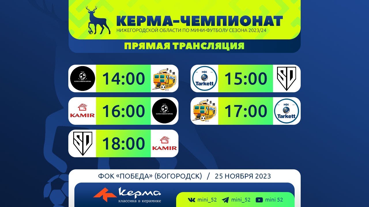 Керма-Чемпионат Нижегородской области сезона 2023/2024. 25.11.2023 ТУР ...