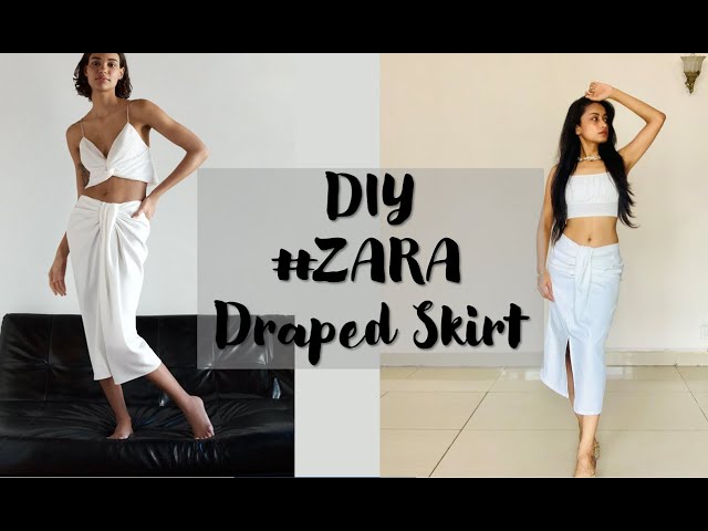 Zara DRAPED LINEN BLEND SKIRT | Mall of America®