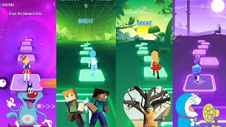 Oggy - Minecraft - Squid game - Doremon l Dancing road vs Tiles hop edmrush